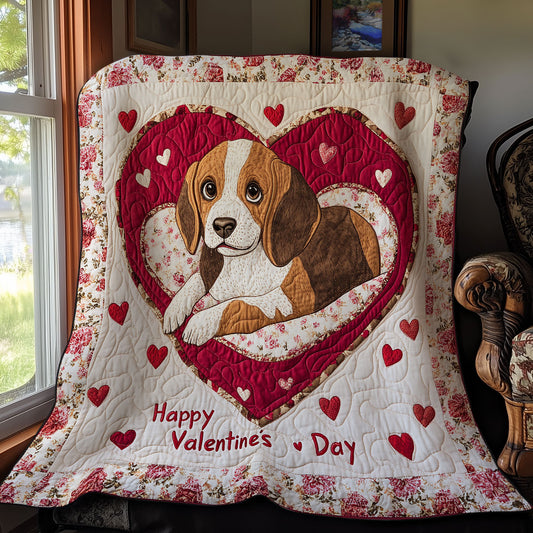 Cute Beagle Valentine WX2712014CL Quilt