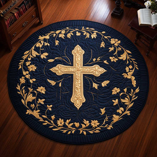 Glory Cross Light WN2503066CL Quilted Round Mat