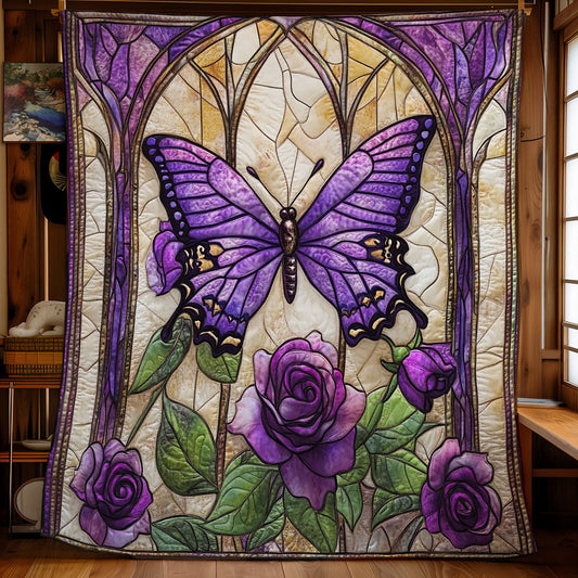Roses And Butterflies In Bloom WX0407063CL Quilt