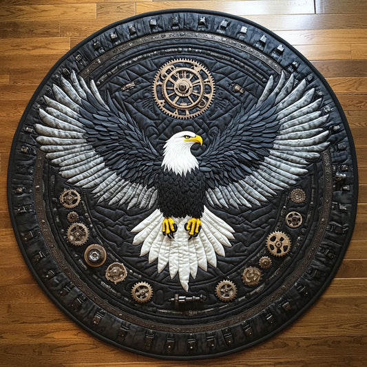 Steampunk Eagle WY2108039CL Quilted Round Mat