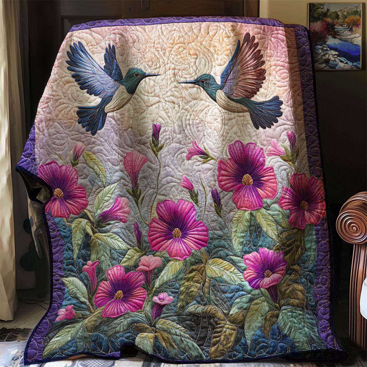 Blooming Hummingbird WJ0901007CL Quilt