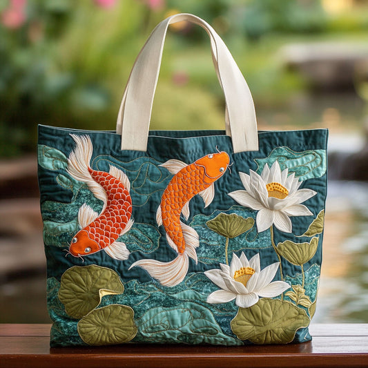 Koi and Lotus CW2709014CL Quilted Tote Bag