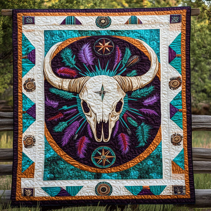 Feather Bull Skull WN2308042CL Quilt