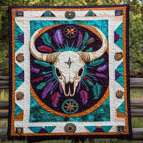 Feather Bull Skull WN2308042CL Quilt