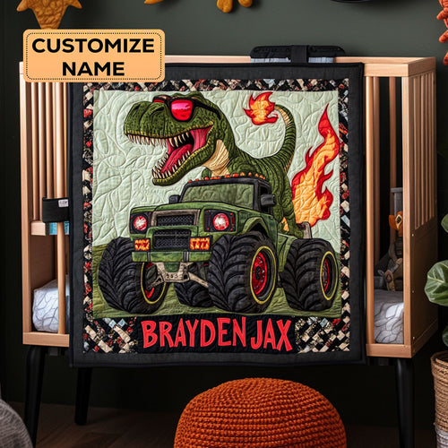 Truckzilla WY3007010CL Personalized Baby Quilt