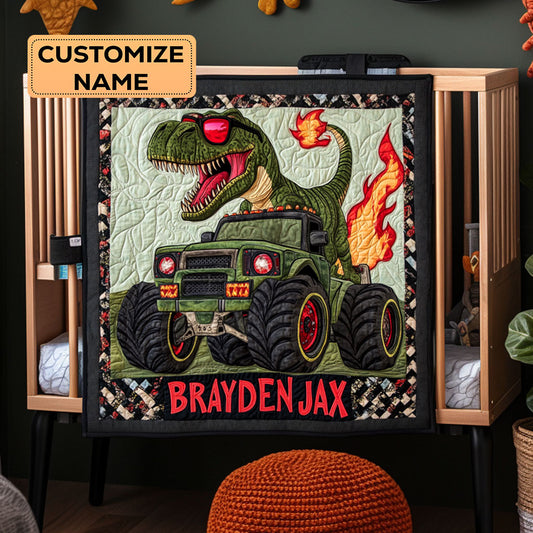 Truckzilla WY3007010CL Personalized Baby Quilt