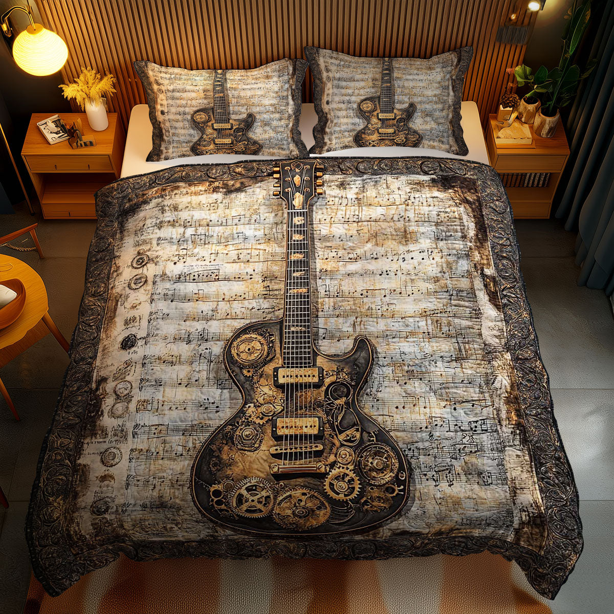 Steampunk Guitar WN1003116CL Duvet Cover Set