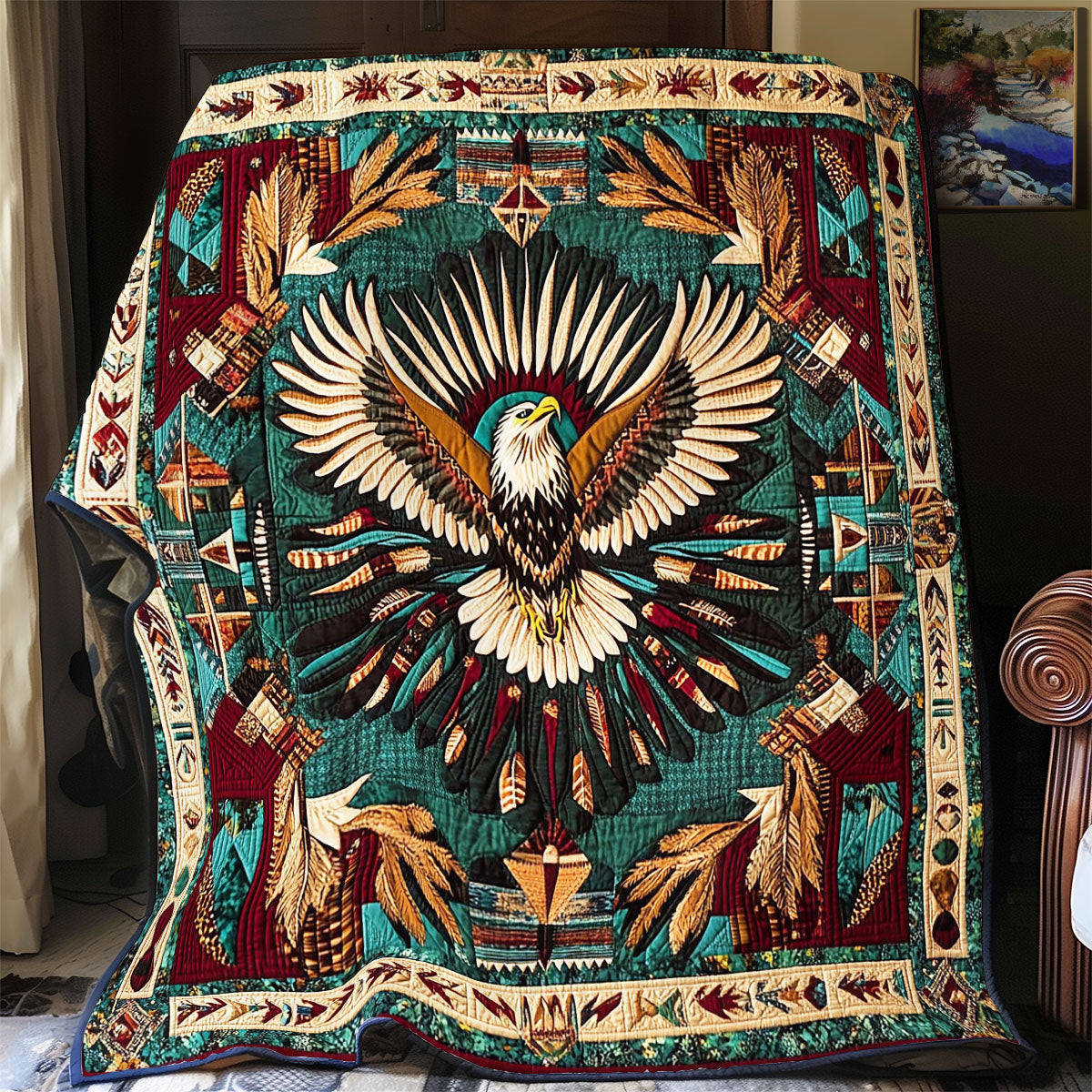 Glorious Native Eagle WY2101056CL Quilt