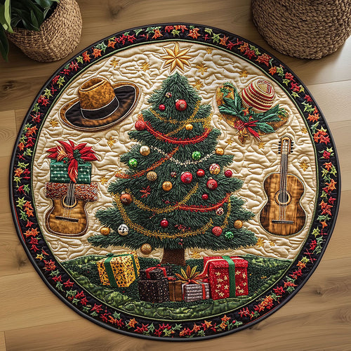 Western Christmas Tree WN2608109CL Quilted Round Mat
