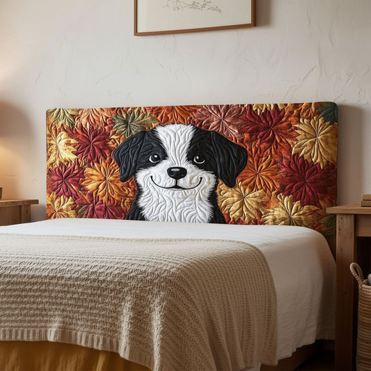 Cute Border Collie QA2012007CL Quilted Headboard Slipcover