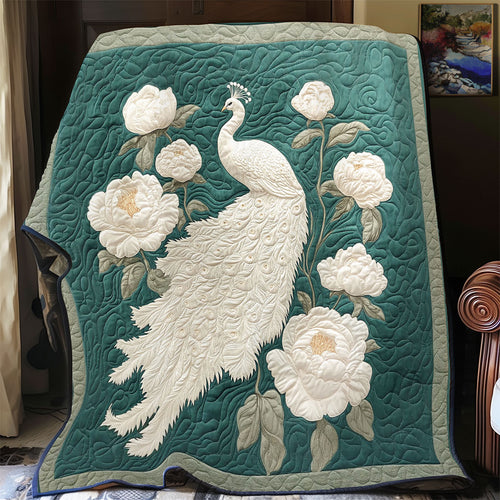 Elegant White Peacock WY0303018CL Quilt