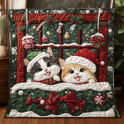 Christmas Window Cats KL1411001CL Quilt