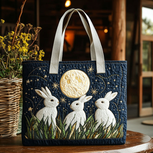 Starlight Rabbits CW2309026CL Quilted Tote Bag
