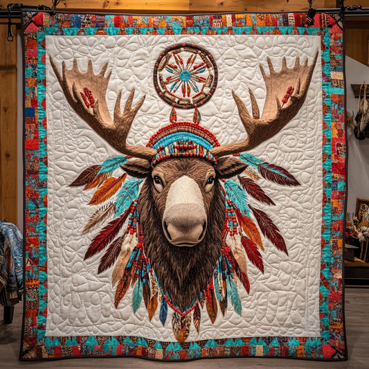 Moose War Bonnet WY1108020CL Quilt