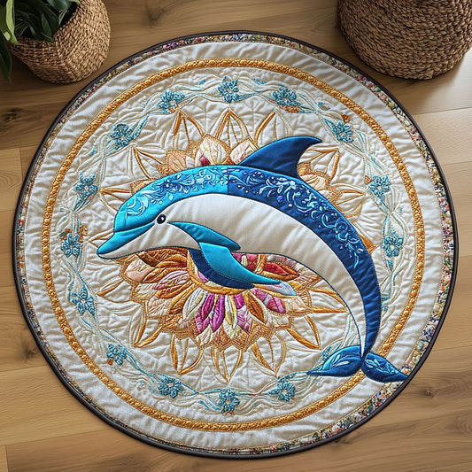 Celestial Dolphin WN2708012CL Quilted Round Mat