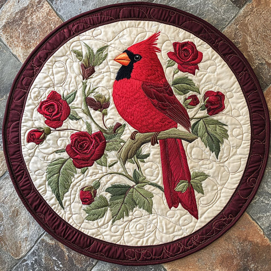 Rose & Red Song WX0307070CL Quilted Round Mat