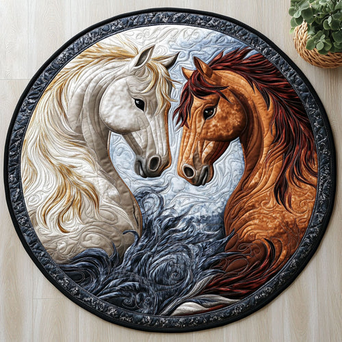 Horse CW0507021CL Quilted Round Mat