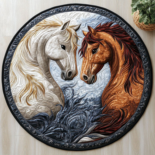 Horse CW0507021CL Quilted Round Mat