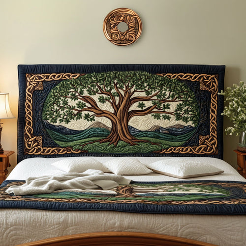 Ancient Tree of Life KL2212025CL Quilted Headboard Slipcover