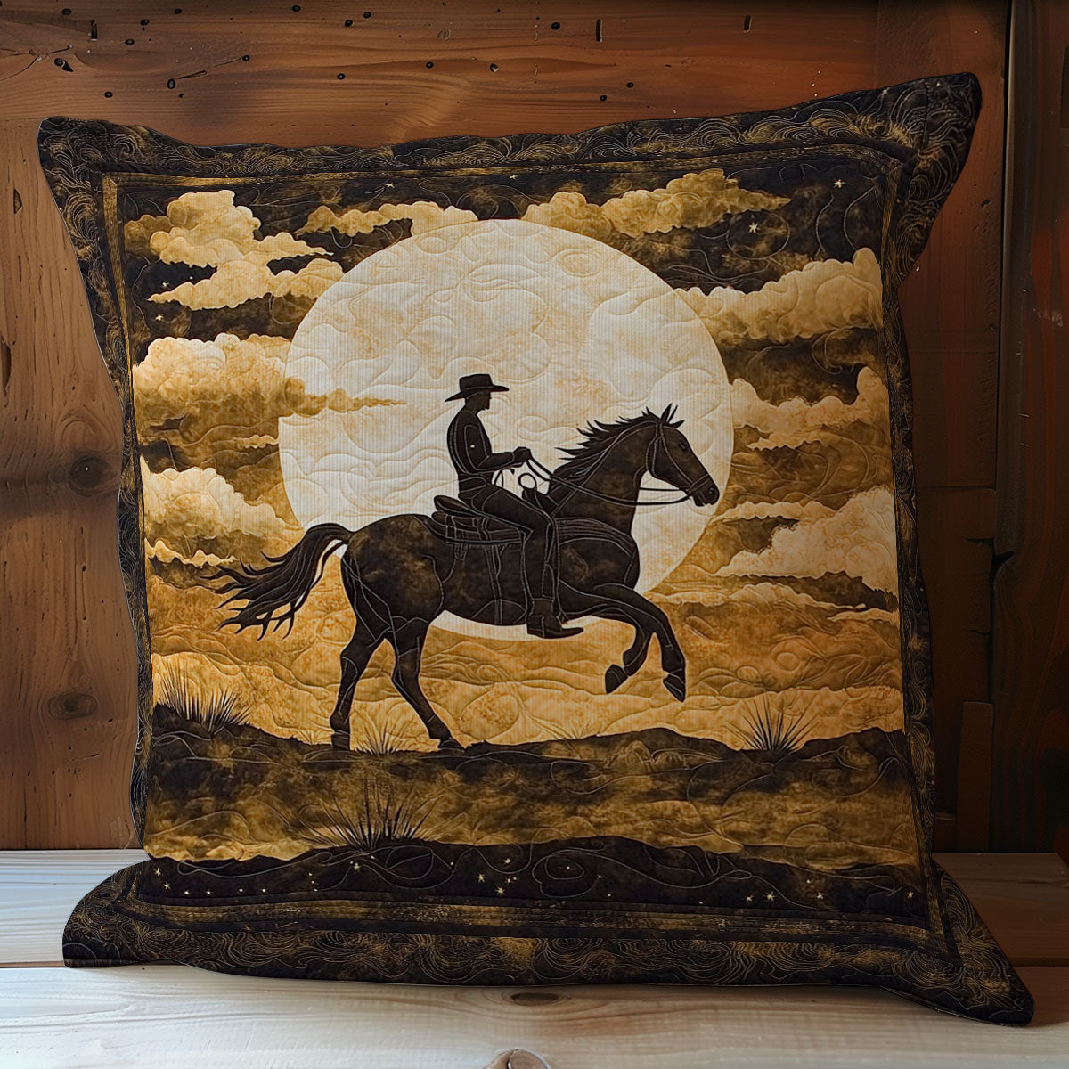 Cowboy In Night Desert WY2401005CL Quilt Pillow Case