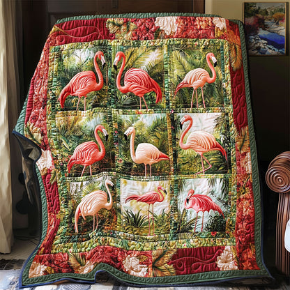 Flamingo In Tropical Forest WY3112010CL Quilt