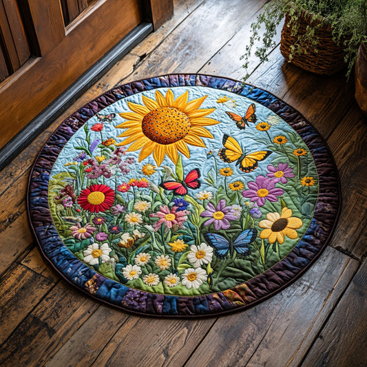 Butterfly Bloom Garden CW1407011CL Quilted Round Mat
