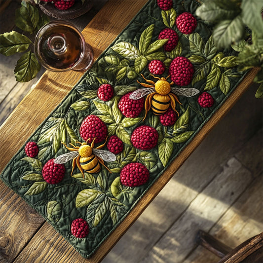 Bee In Rasberry WY2804022CL Quilted Table Runner