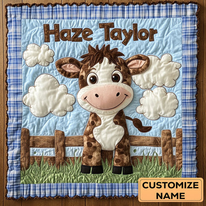 Cow Cuddles WN2807033CL Personalized Baby Quilt
