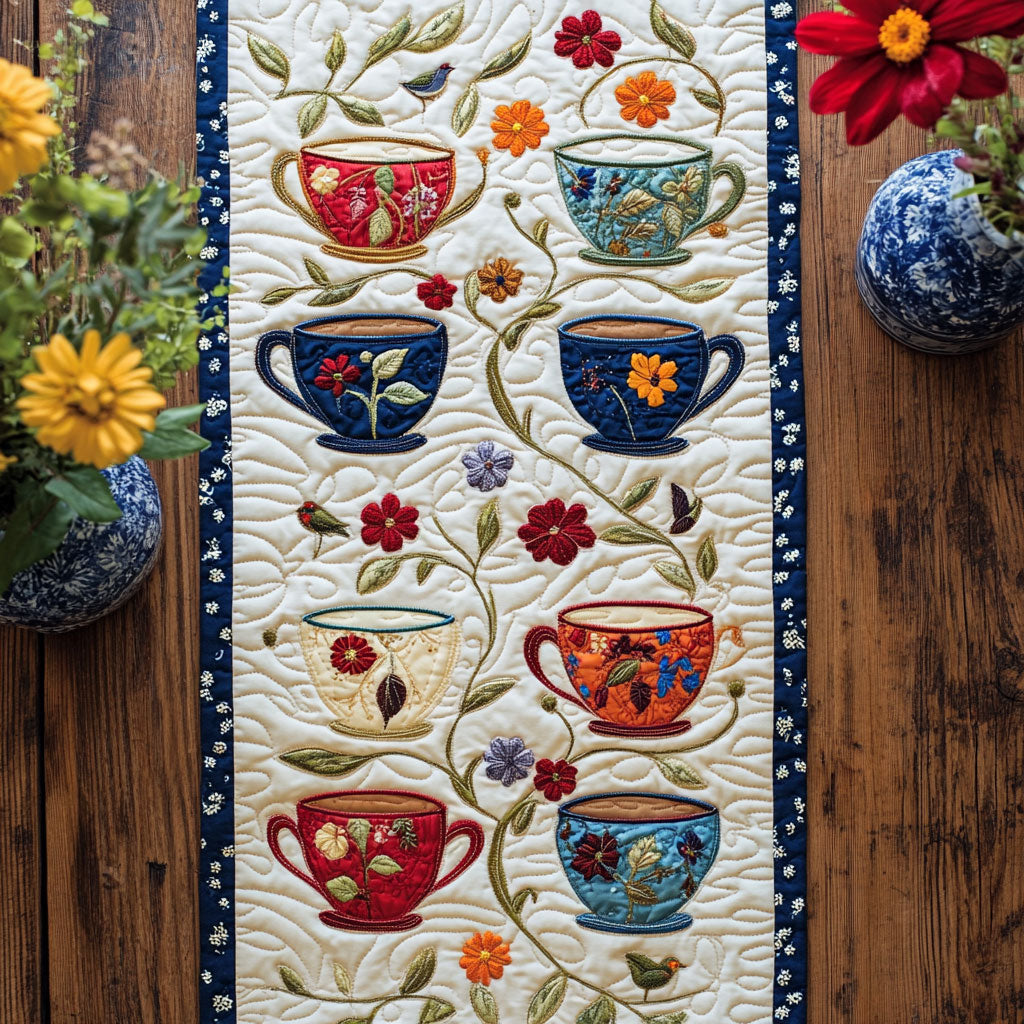Blossom Teacup CW3005617CL Quilted Table Runner