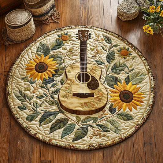 Sunflower Guitar WY0605012CL Quilted Round Mat