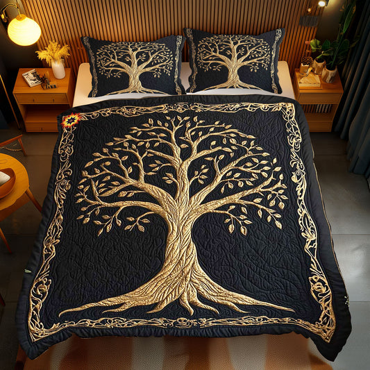 Ancient Golden Tree Of Life WP1312026CL Duvet Cover Set