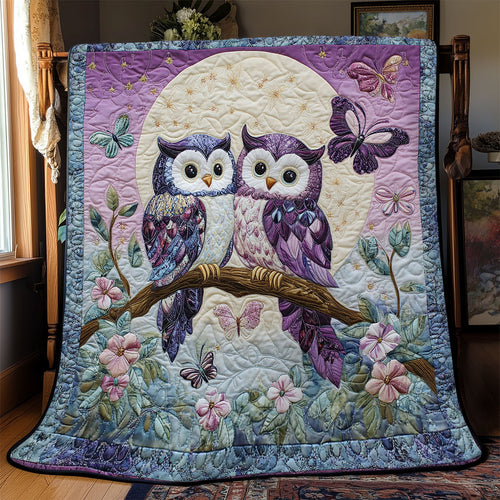 Violet Owl Couple WJ0801010CL Quilt