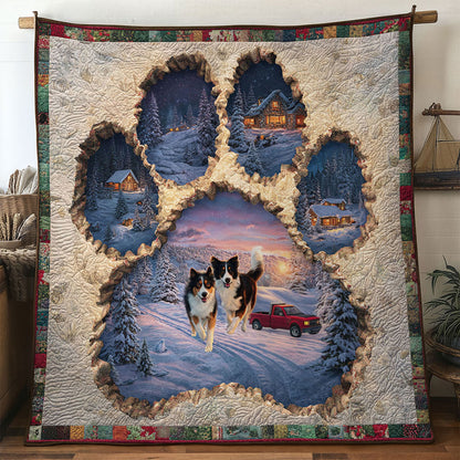 Border Collie Paw Snowflake WN0611021CL Quilt