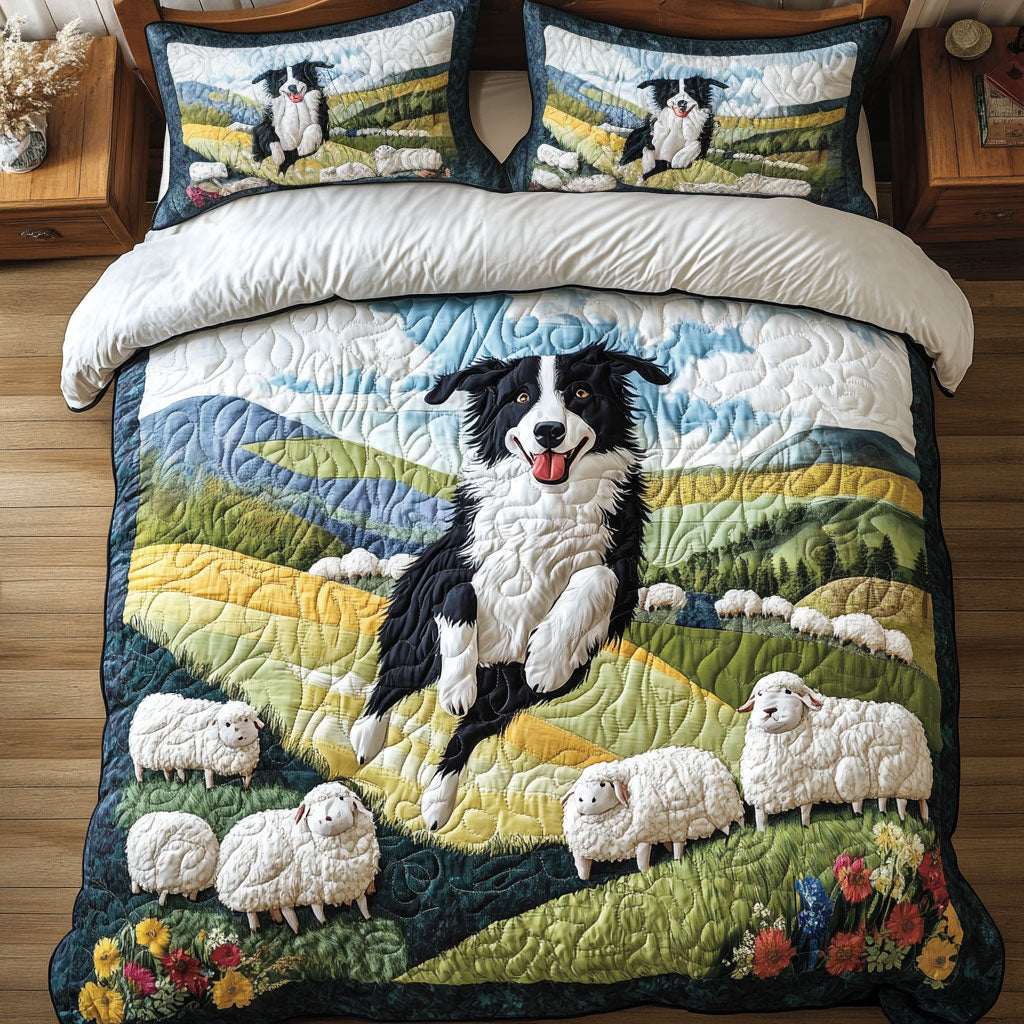 Boder Collie In Farm WY1302064CL Duvet Cover Set