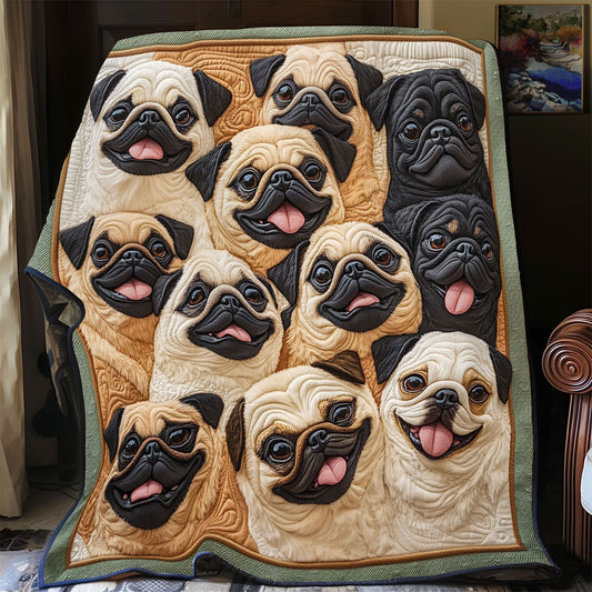 Pug Squad CP1411017CL Quilt