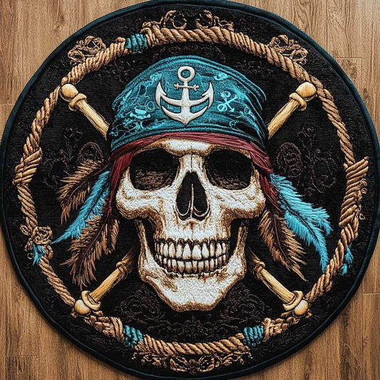 Skull Mask WN1705071CL Quilted Round Mat