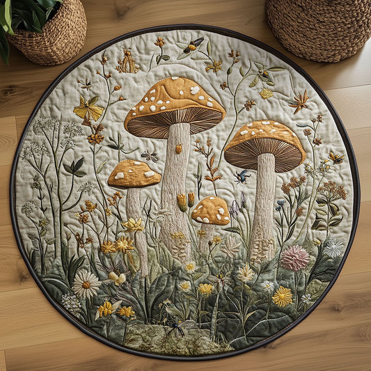 Mushroom Garden WY2203084CL Quilted Round Mat