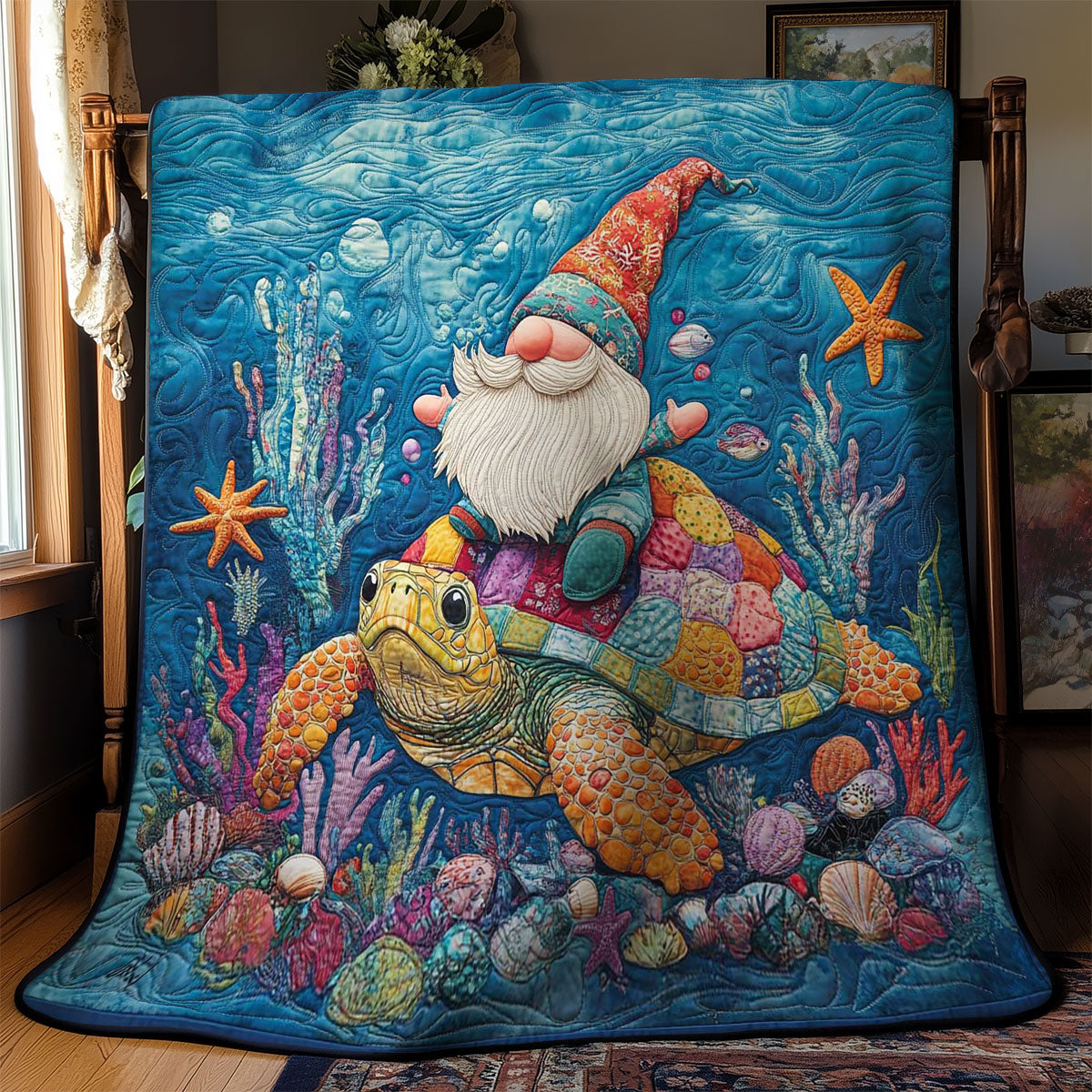 Turtle Ride Gnome WN0901041CL Quilt