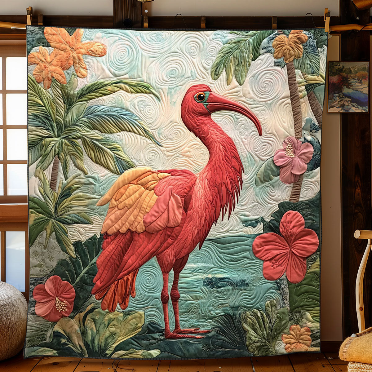 Tropical Scarlet Ibis WJ1902020CL Quilt