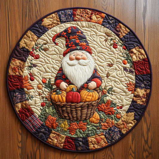 A Magical Autumn Gnome WY2108009CL Quilted Round Mat