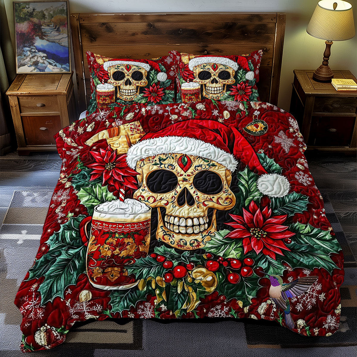 Santa Skull WY2811048CL Duvet Cover Set