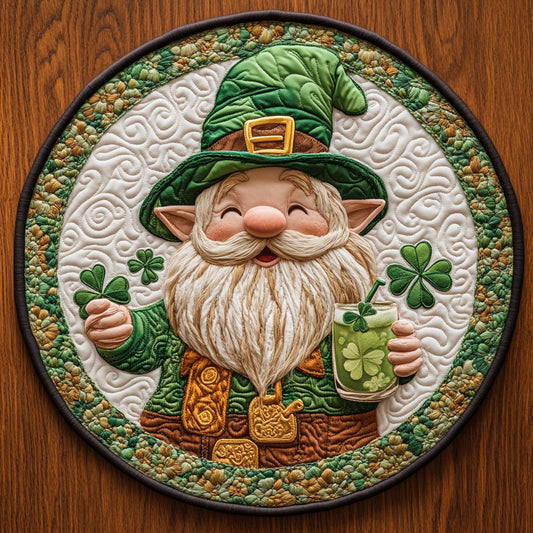 Lucky Brew Gnome WN1207047CL Quilted Round Mat