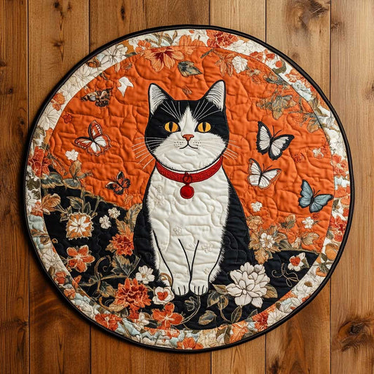 Autumn Cat WN1705003CL Quilted Round Mat