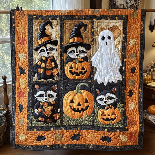 Raccoons In Halloween Night WY2508061CL Quilt