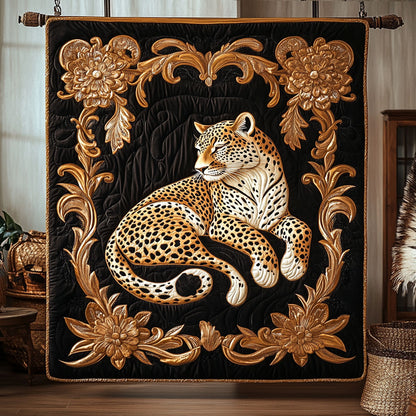 Royal Gold Floral Leopard WY1706042CL Quilt