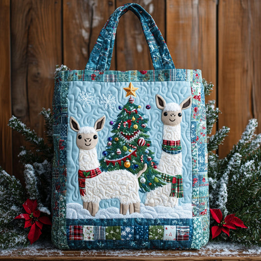 Llama Christmas Eve WN1711032CL Quilted Tote Bag