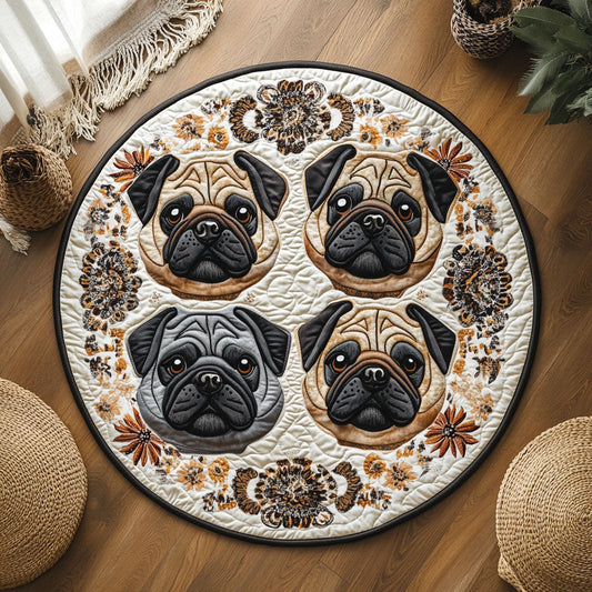 Pug WJ0505031CL Quilted Round Mat