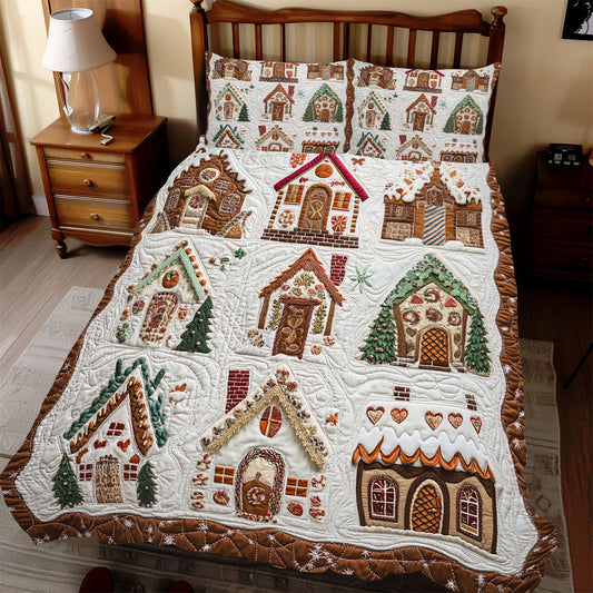 Gingerbread House Patchwork WX0212071CL Duvet Cover Set