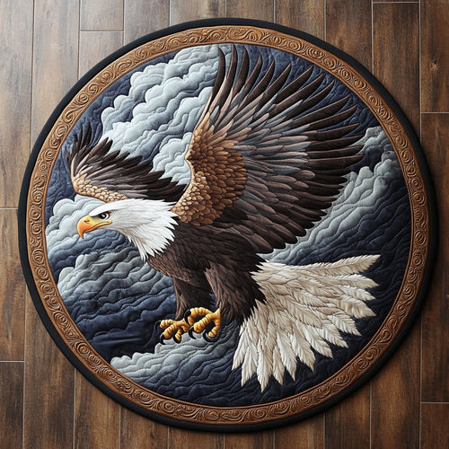 Majestic Eagle Gaze CW2907039CL Quilted Round Mat