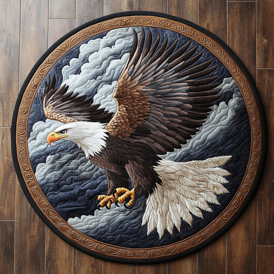 Majestic Eagle Gaze CW2907039CL Quilted Round Mat